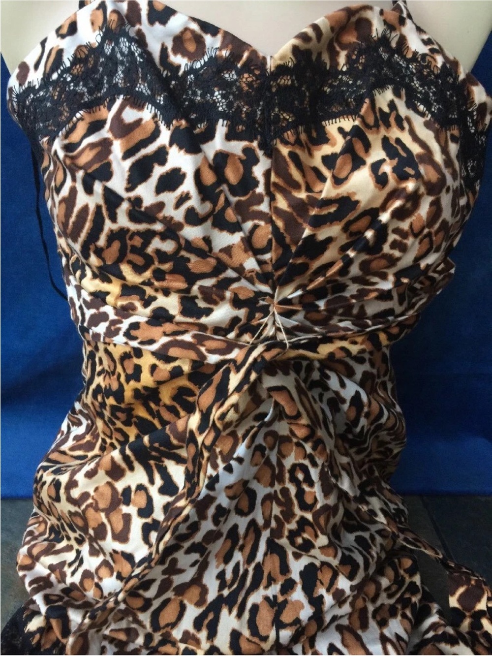 NWT Guess Leopard‎ Print Dress with Lace Trim Size 8 - Picture 4 of 5
